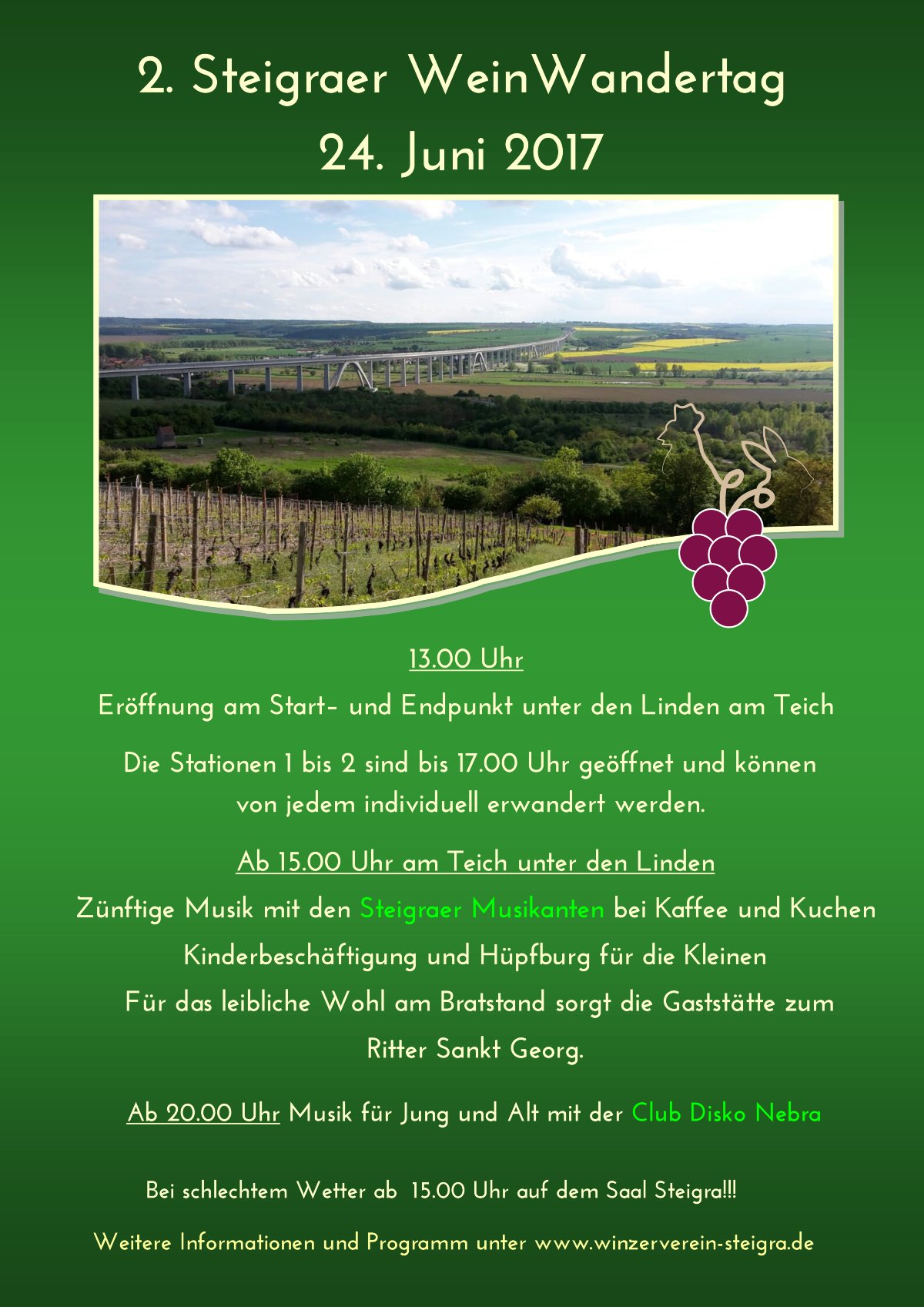 Die Weinwanderung in Steigra am 24. Juni 2017 - und zurck