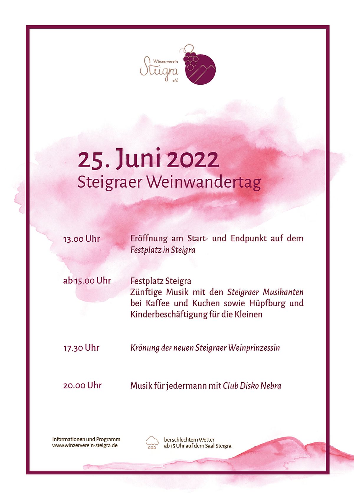 Die Weinwanderung in Steigra am 25. Juni 2022 - und zurück