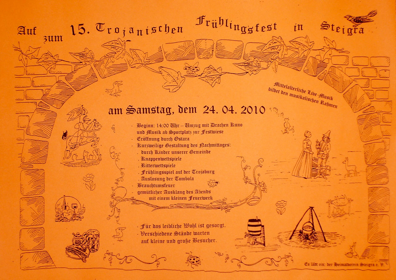 15. Trojanisches Frhlingsfest in Steigra am Samstag, dem 24.04.2010 - zurck zu  'Home'