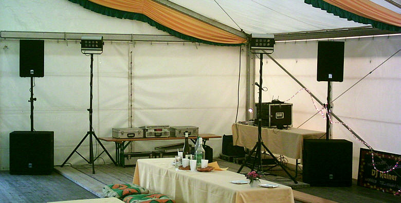 Anlage mit 2200 Watt im Zelt - by Dj Rainer